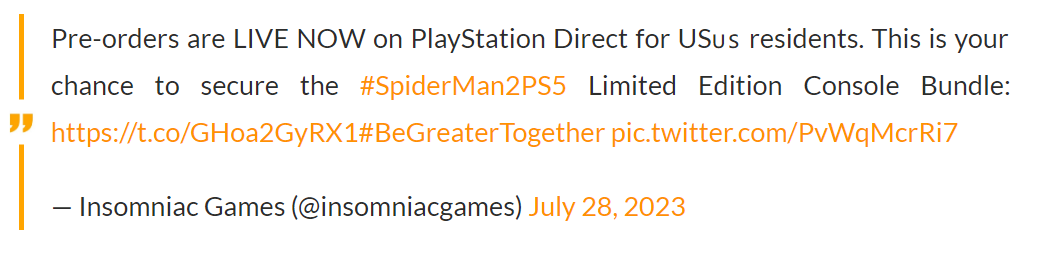 《漫威蜘蛛侠2》PS5联动主机开启预购 售价599.99美元