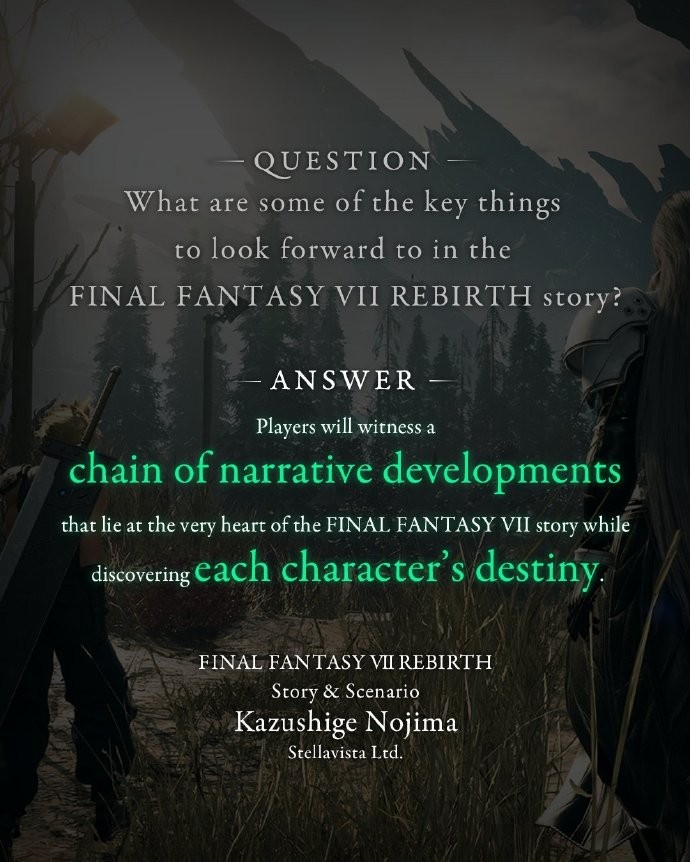 《最终幻想7重制版》公布《最终幻想7重生》开发者Q&A信息